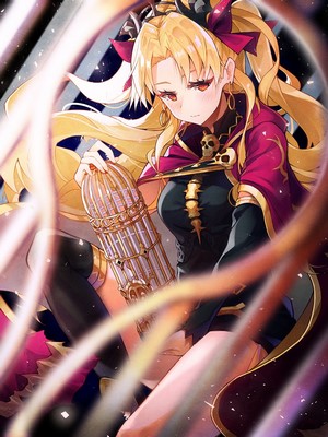 Ereshkigal from Fate/Grand Order holding a birdcage