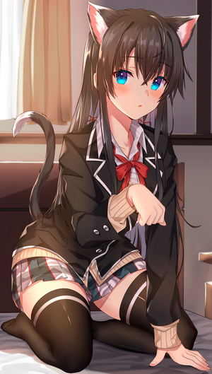 Yukinoshita Yukino in School Uniform with Cat Ears