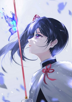 Kanao Tsuyuri from Kimetsu no Yaiba with a butterfly