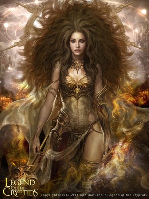 Legend of the Cryptids Warrior with Fiery Aura