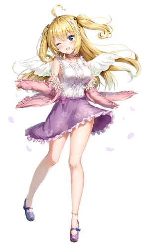 Kuria from Anime with Blonde Hair and Wings