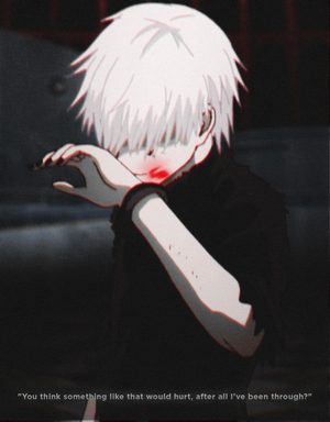 Kaneki Ken from Tokyo Ghoul crying
