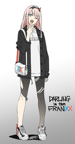 Zero Two from Darling in the FranXX in casual wear