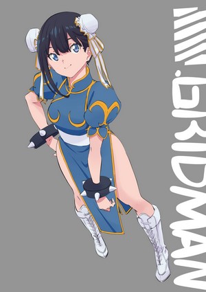 Chun-Li from Street Fighter, anime girl in blue dress