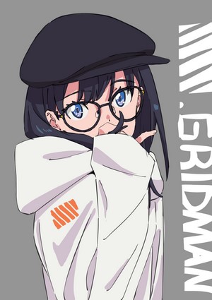 Rikka Takarada from SSSS.GRIDMAN wearing a hat and glasses