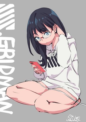 Rikka Takarada from SSSS.GRIDMAN with smartphone