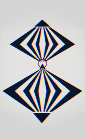 Abstract geometric design with chromatic aberration