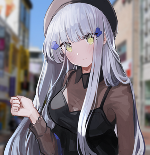 HK416 from Girls Frontline wearing a beret