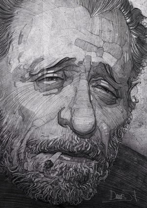 Portrait of Charles Bukowski by Stavros Damos
