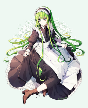 Enkidu from Fate/Grand Order in a Maid Outfit