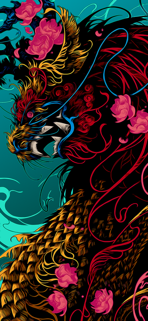 Dragon artwork with vivid colors