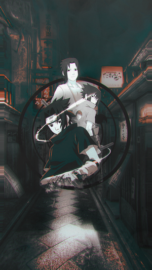 Uchiha Sasuke and Naruto Anime Scene