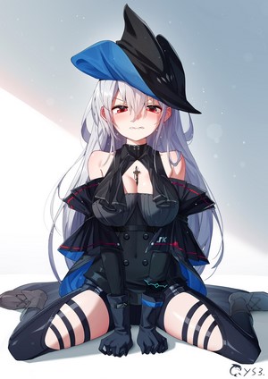 Skadi from Arknights with Long Silver Hair