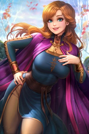 Princess Anna from Frozen in Vibrant Dress