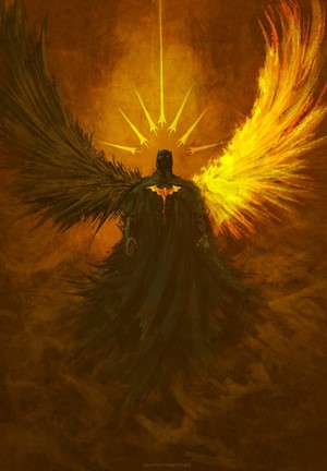 Batman with Angelic Wings and Halo