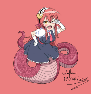 Miia from Monster Musume no Iru Nichijou as a maid