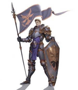 Armored Knight with Spear and Shield