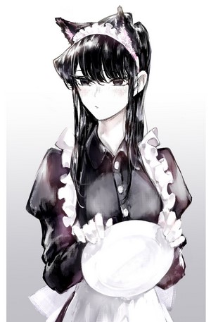 Komi Shouko in Maid Outfit with Nekomimi