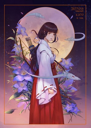 Kikyo from Inuyasha with Bow and Arrows