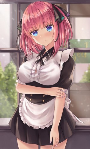 Nino Nakano from The Quintessential Quintuplets in a maid outfit