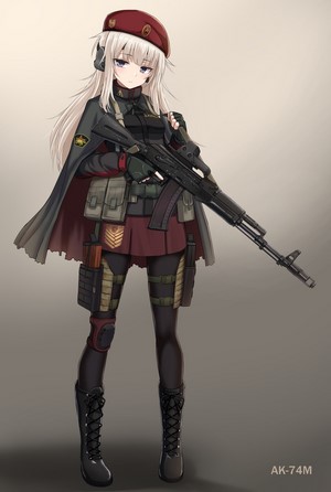 Anime girl with AK-74M rifle