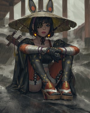 Fantasy Girl in Rain by GUWEIZ