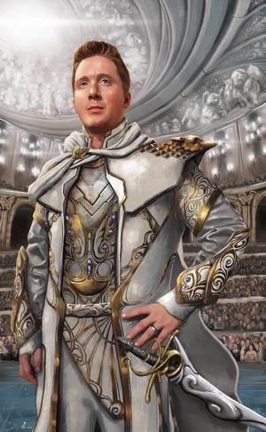 Commander from Elite: Dangerous in ornate armor