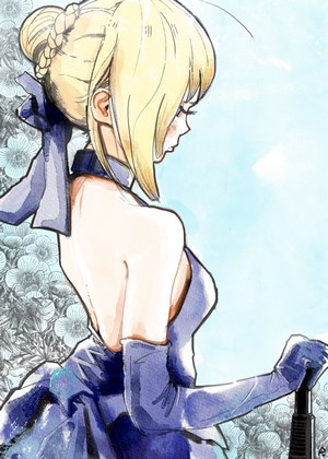 Saber Alter in Elegant Blue Dress