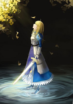 Arturia Pendragon from Fate Series with Excalibur