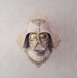 Darth Vader bust with gold ornate details