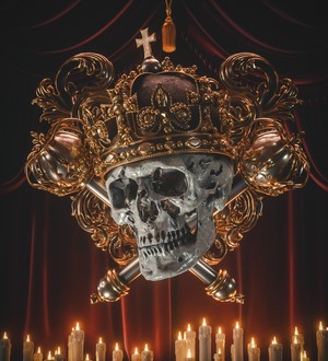 Skull with Crown and Candles