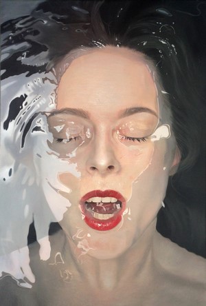 Painting of a woman submerged in water