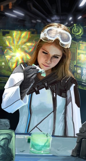 Commander in Elite: Dangerous Laboratory with Holograms