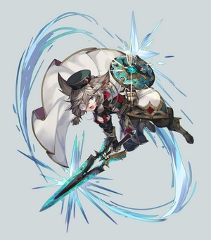 Anime character with sword and shield