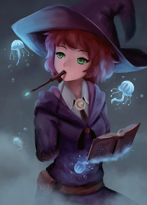 Rin Tezuka from Katawa Shoujo as a witch