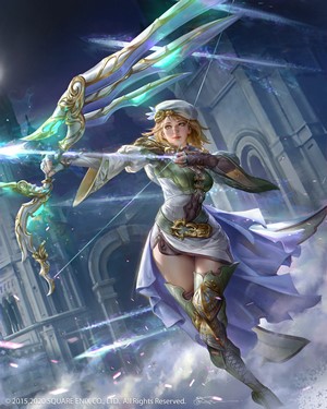 Archer with glowing bow and arrow