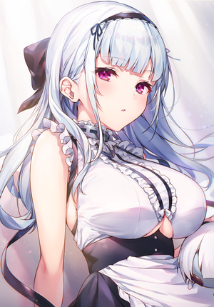 Dido from Azur Lane in a maid outfit