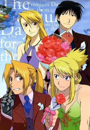 Fullmetal Alchemist characters with roses