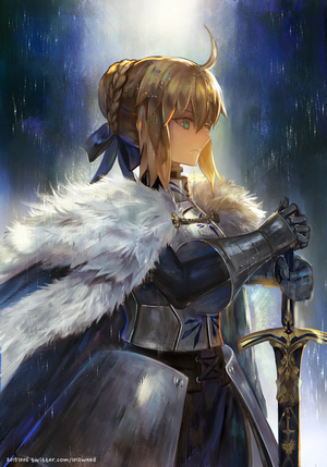 Arturia Pendragon from Fate Series with Sword and Armor