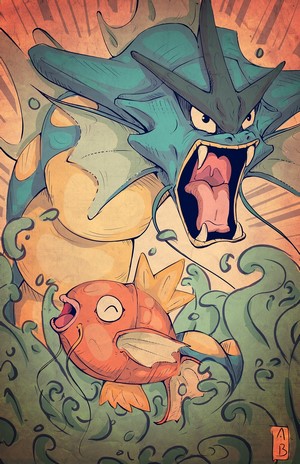 Gyarados and Magikarp from Pokémon