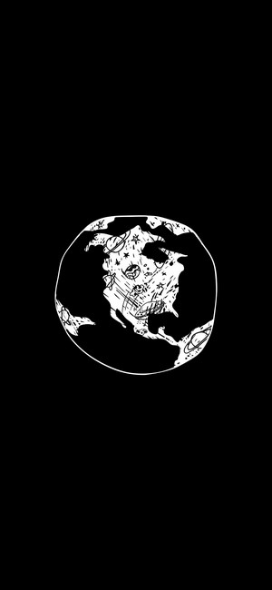 Sketch of Earth with North America and space elements