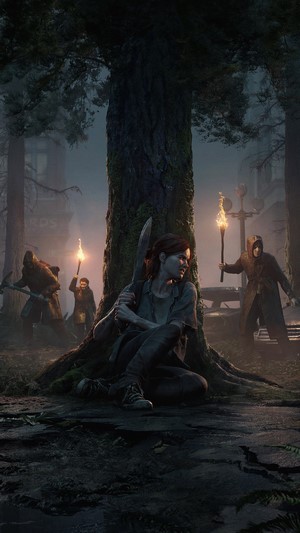 Ellie from The Last of Us Part II with pursuers