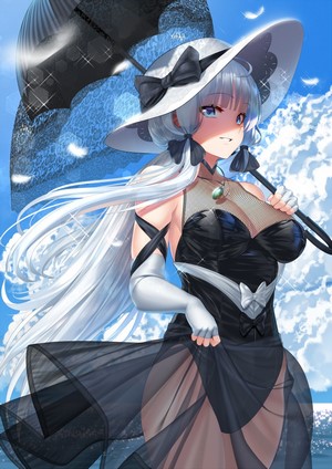 Illustrious from Azur Lane with a parasol