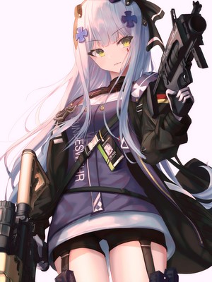 HK416 from Girls Frontline holding a weapon