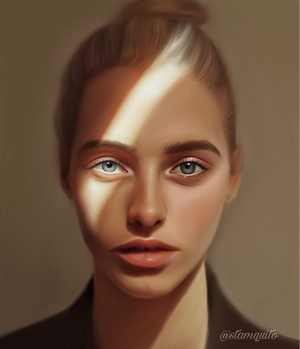 Portrait of a woman with heterochromia