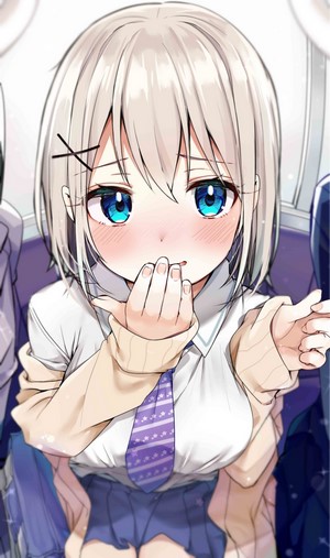 Anime girl with blue eyes and blonde hair