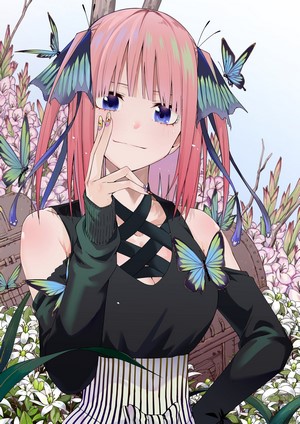 Nakano Nino from The Quintessential Quintuplets with butterflies