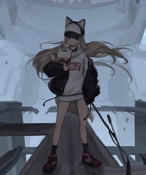 Lita from KMNZ wearing a hat and hoodie