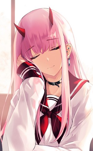 Zero Two from Darling in the FranXX in School Uniform
