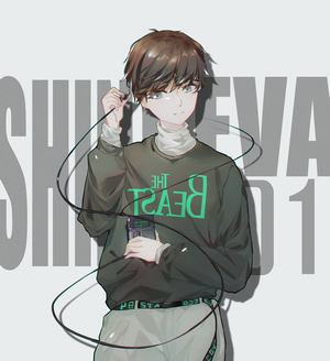 Shinji Ikari from Neon Genesis Evangelion with Cassette Player